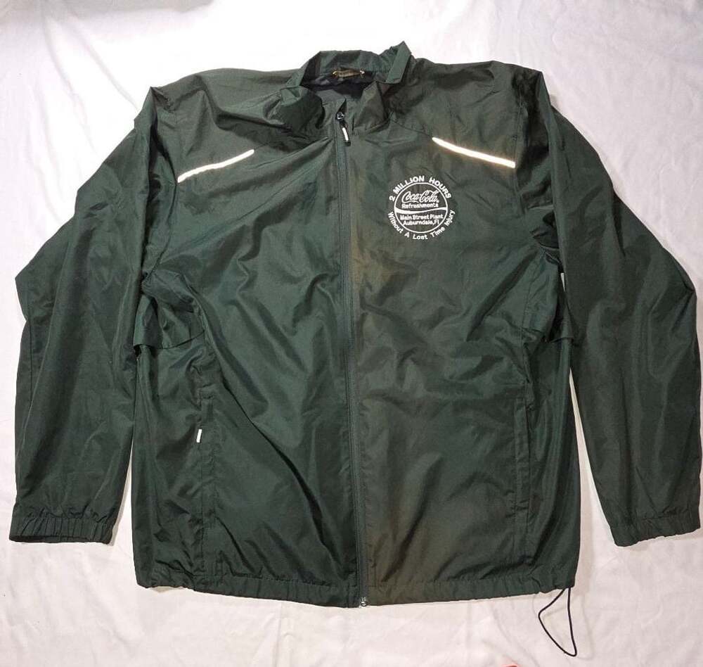 Core365 Coca-Cola Refreshments Windbreaker Jacket Size XL Green